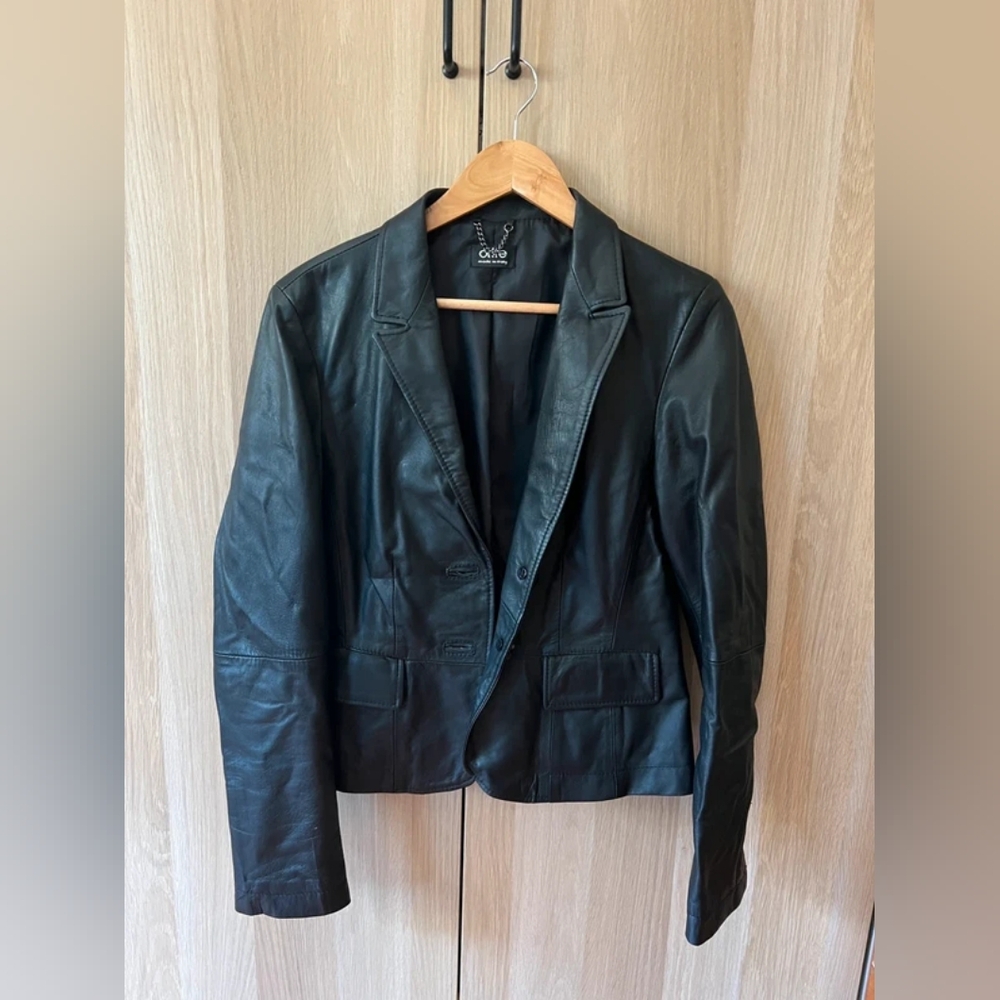 ECI Black Leather Jacket for Women